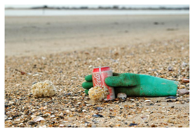 Pollution sur la plage